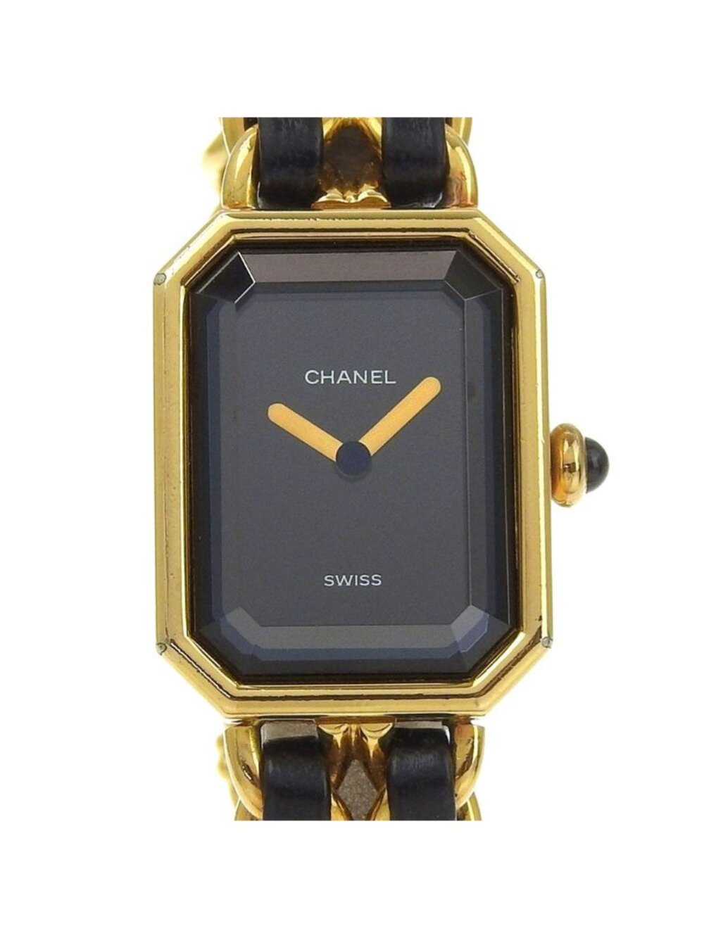 Chanel Premiere M Gold Plated Quartz Analog Display Black Dial Watch